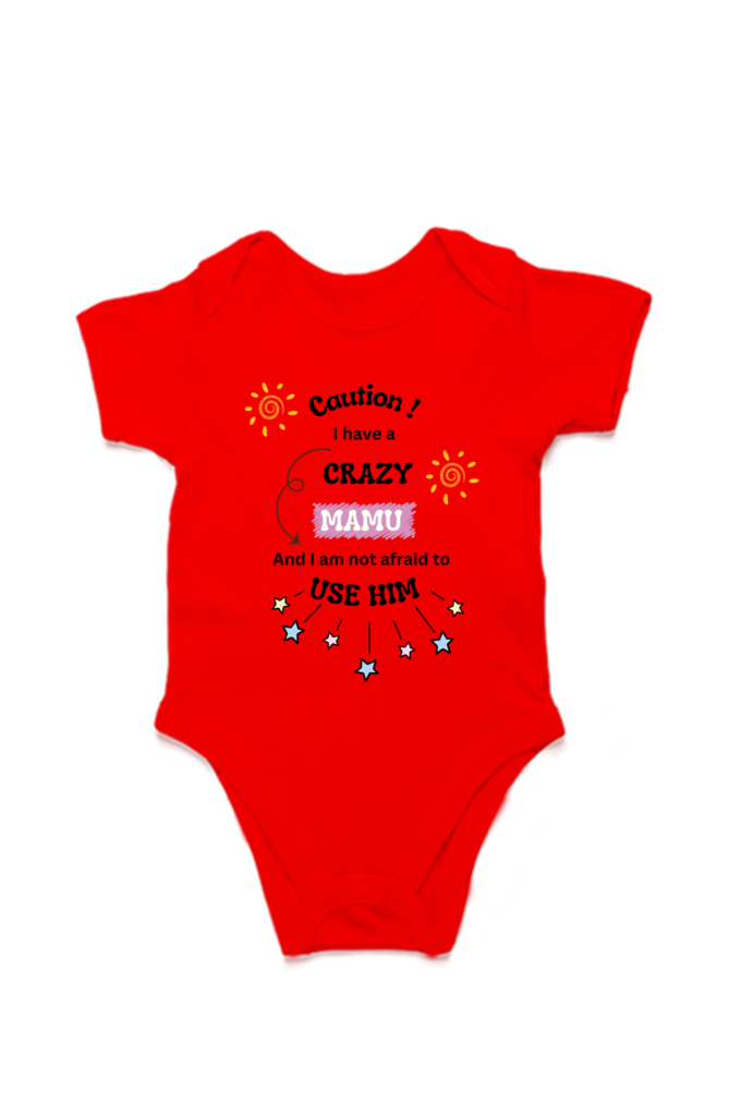 Cozy Little Snuggler Baby Romper - Caution, I have a crazy Mamu