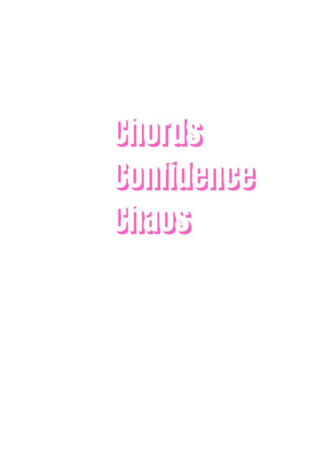 Girls' Round Neck Graphic T-Shirts - Chords Confidence Chaos