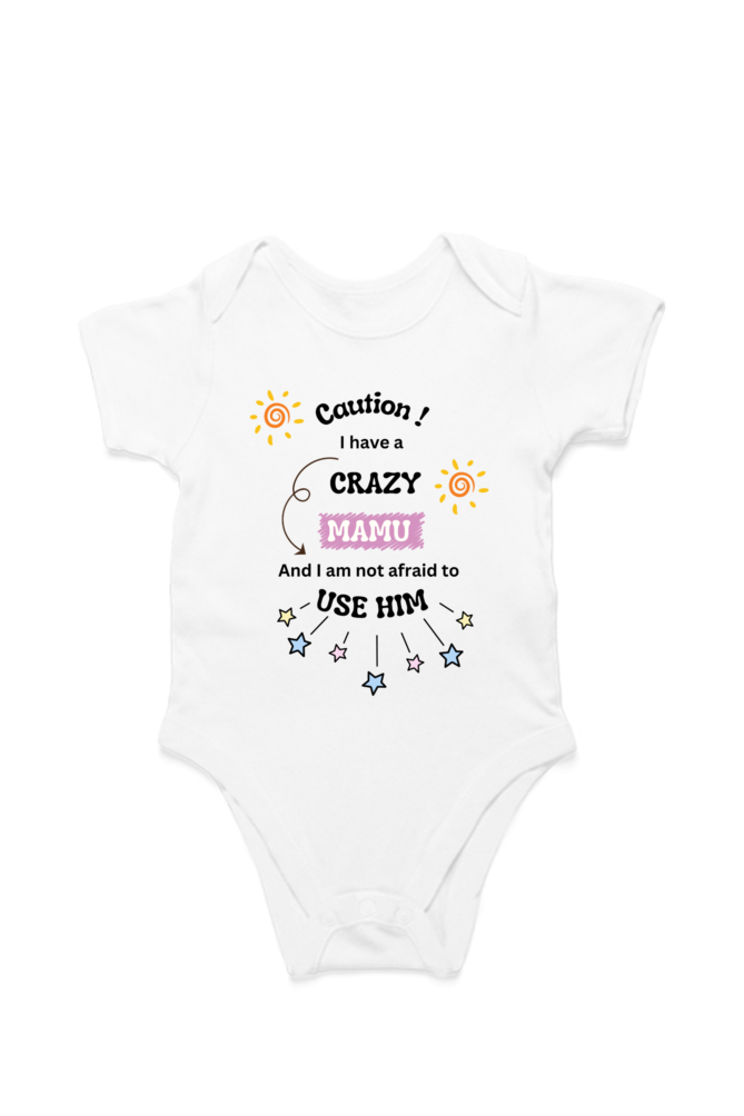 Cozy Little Snuggler Baby Romper - Caution, I have a crazy Mamu