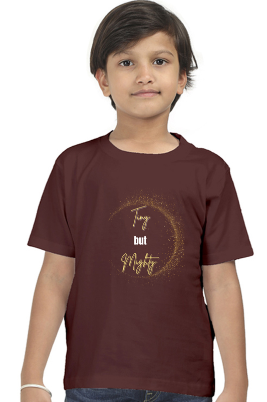 Boy’s Round Neck Graphic T-Shirt - Tiny but Mighty