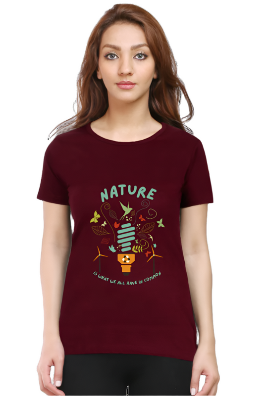 Women’s Round Neck Motivational T-Shirt – Empower Your Style - Nature