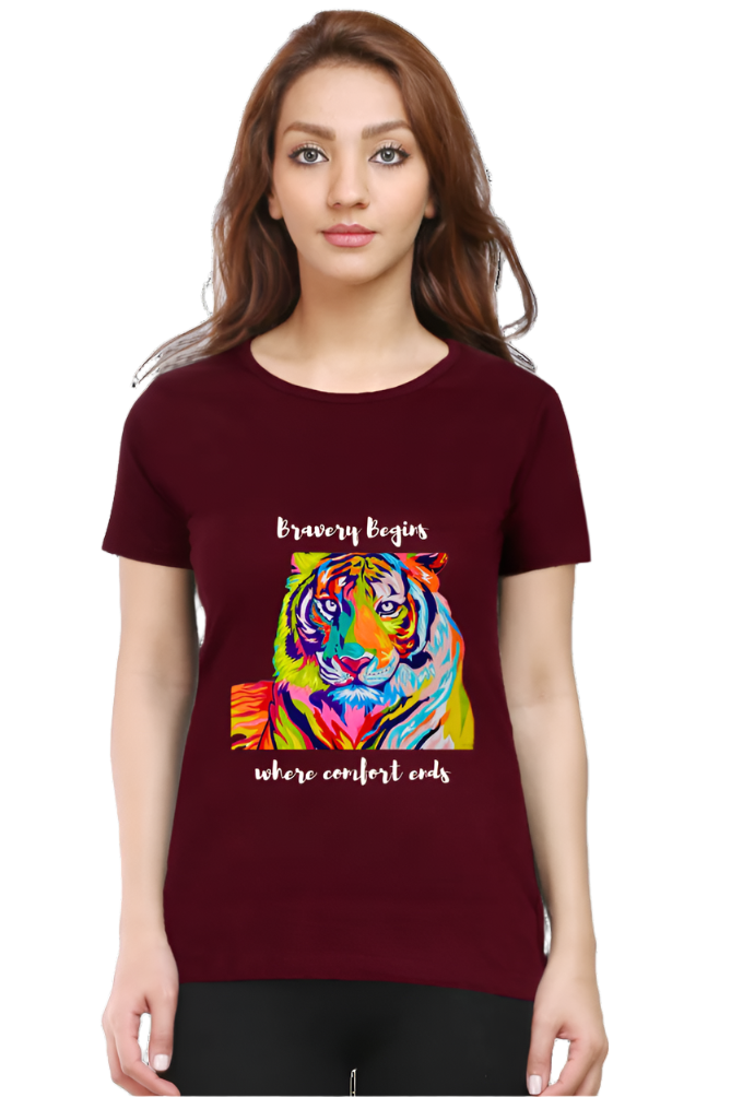 Women’s Round Neck Motivational T-Shirt – Empower Your Style - Fearless