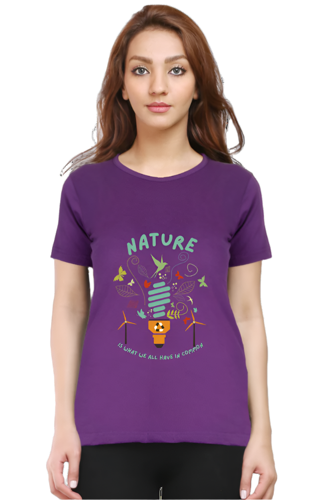 Women’s Round Neck Motivational T-Shirt – Empower Your Style - Nature