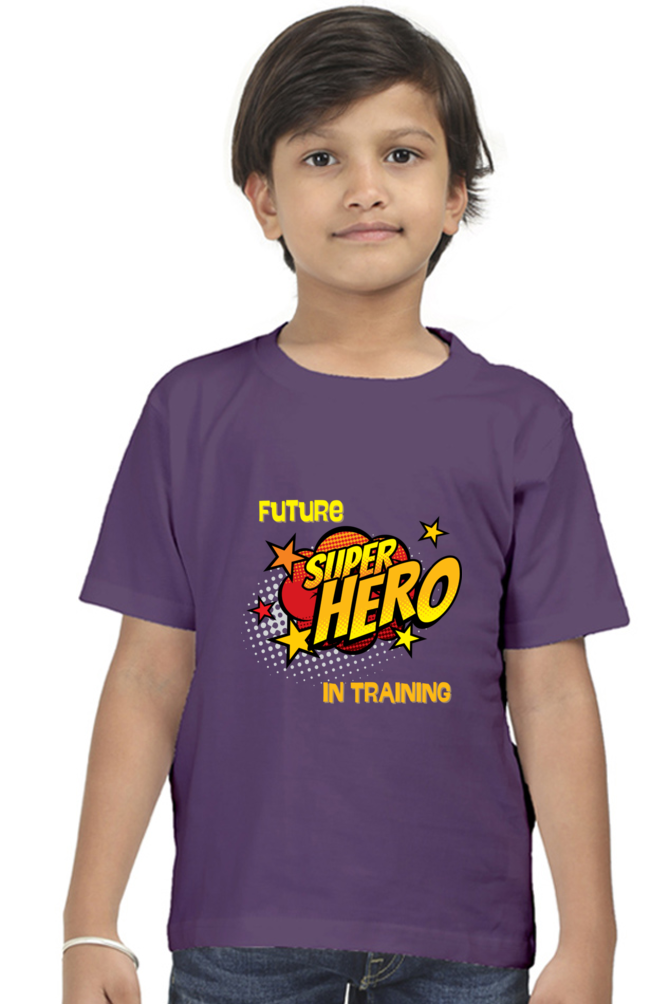 Boy’s Round Neck Graphic T-Shirt - Future Super hero