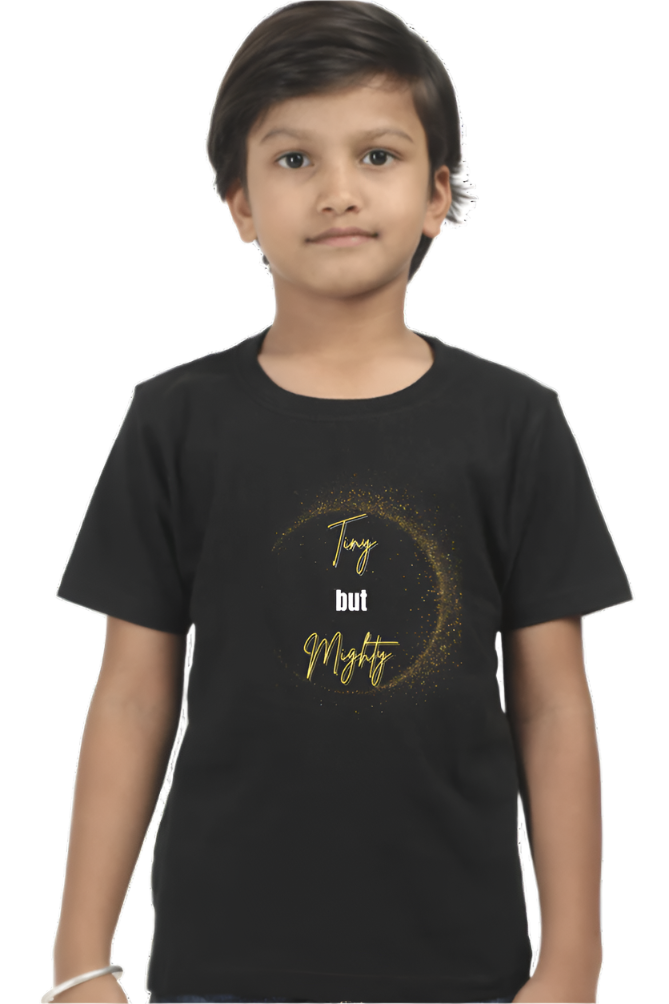 Boy’s Round Neck Graphic T-Shirt - Tiny but Mighty