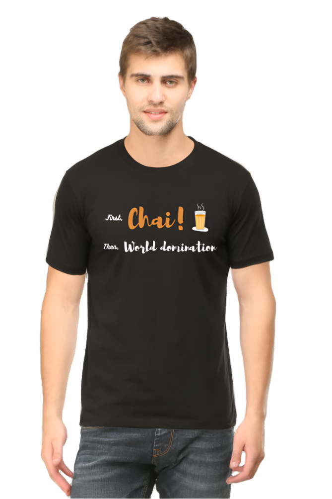 Men’s Round Neck Graphic T-Shirt – Chai Lovers - First Chai