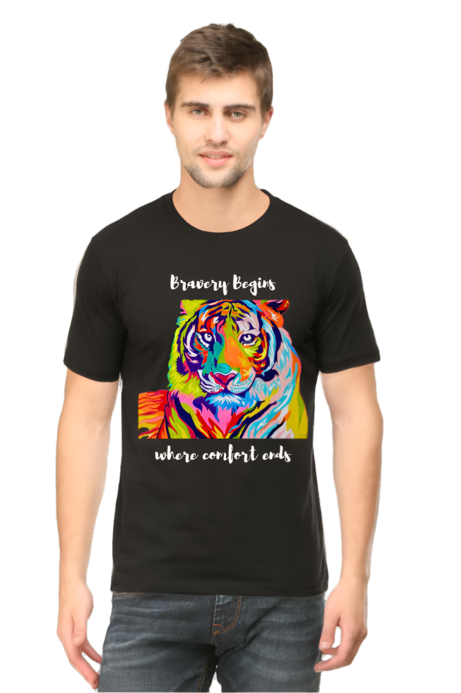 Men’s Round Neck Motivational T-Shirt – Wear Your Inspiration - Fearless