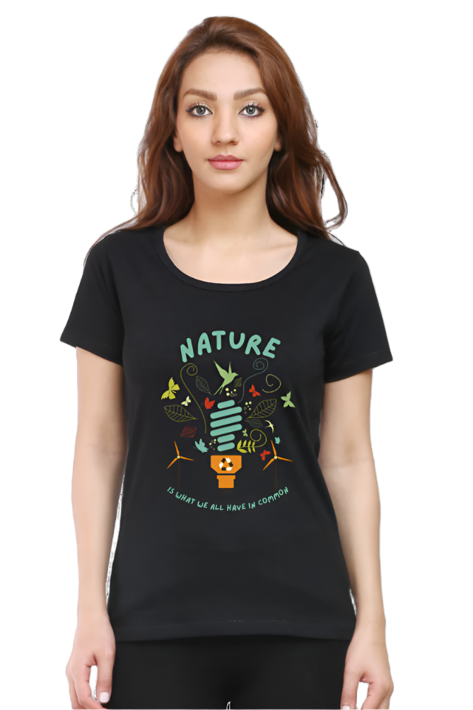 Women’s Round Neck Motivational T-Shirt – Empower Your Style - Nature