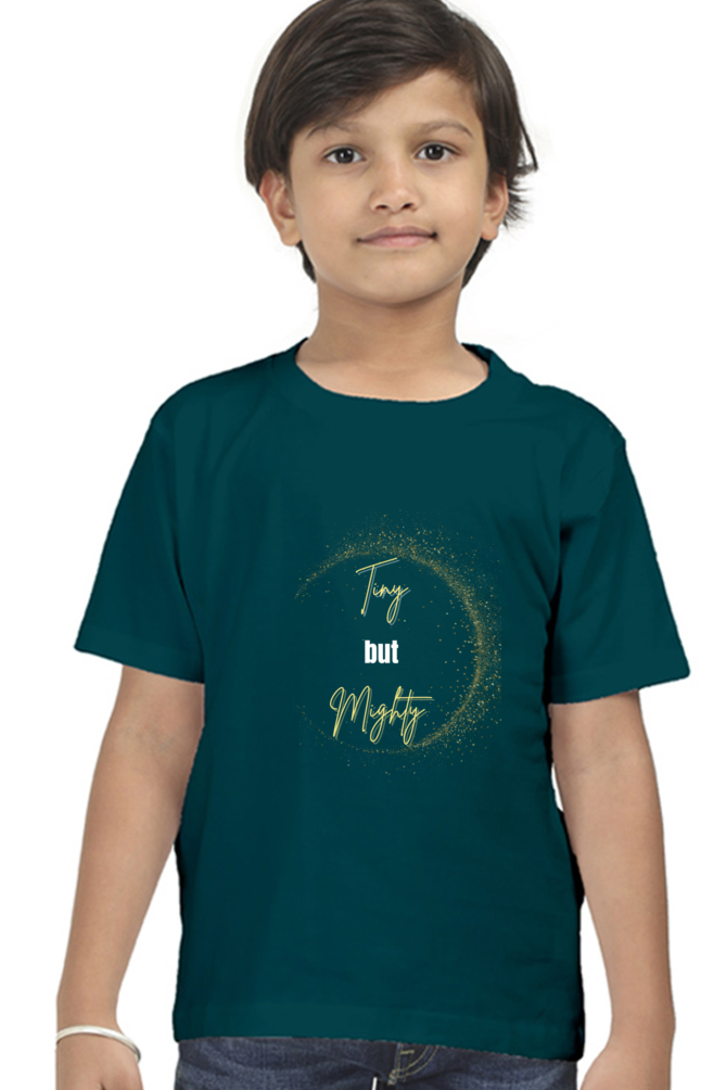 Boy’s Round Neck Graphic T-Shirt - Tiny but Mighty