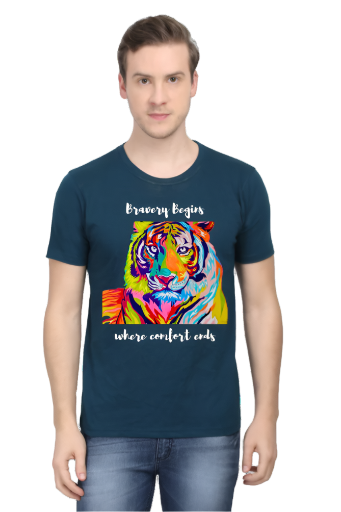 Men’s Round Neck Motivational T-Shirt – Wear Your Inspiration - Fearless