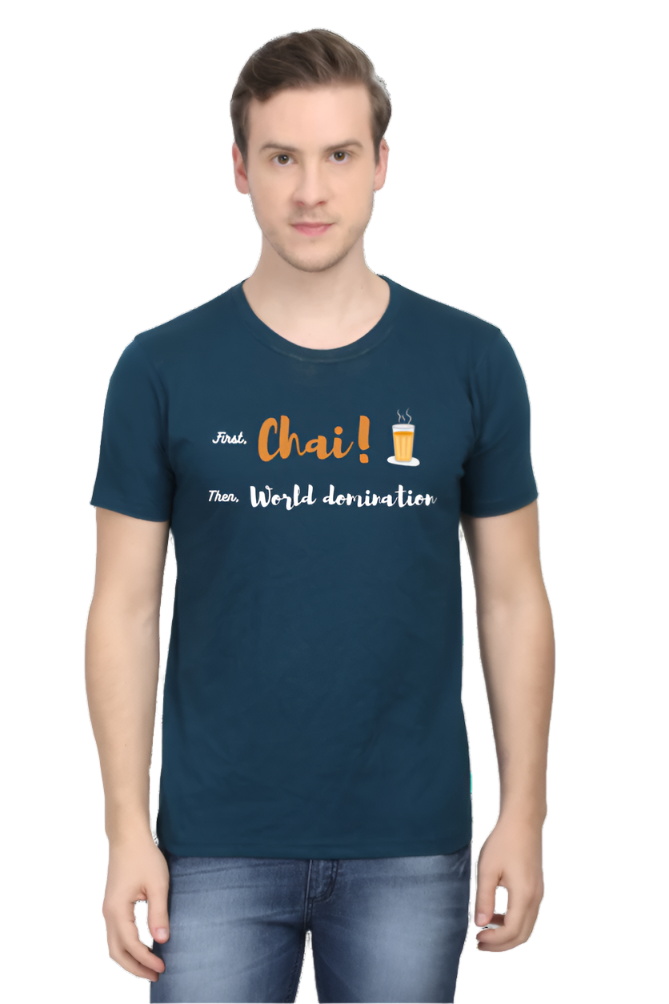 Men’s Round Neck Graphic T-Shirt – Chai Lovers - First Chai