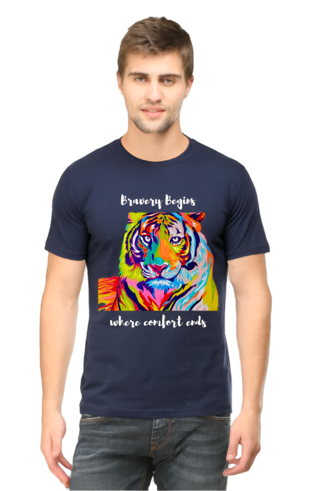 Men’s Round Neck Motivational T-Shirt – Wear Your Inspiration - Fearless