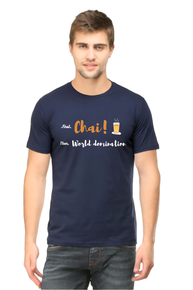 Men’s Round Neck Graphic T-Shirt – Chai Lovers - First Chai