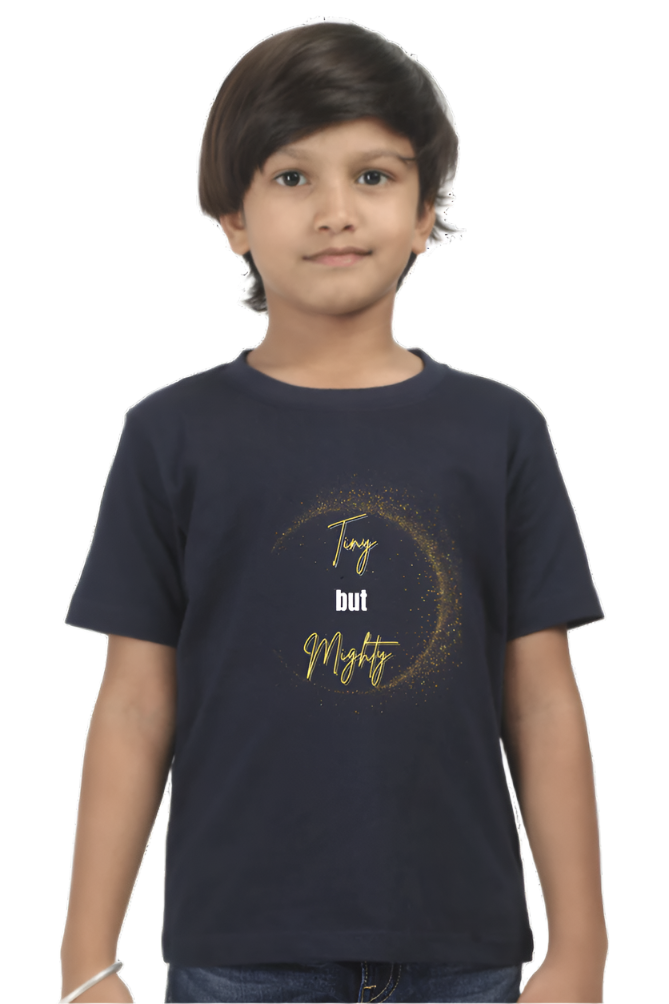 Boy’s Round Neck Graphic T-Shirt - Tiny but Mighty