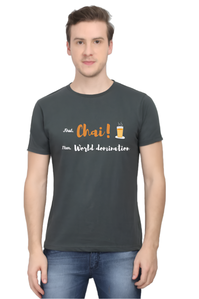 Men’s Round Neck Graphic T-Shirt – Chai Lovers - First Chai