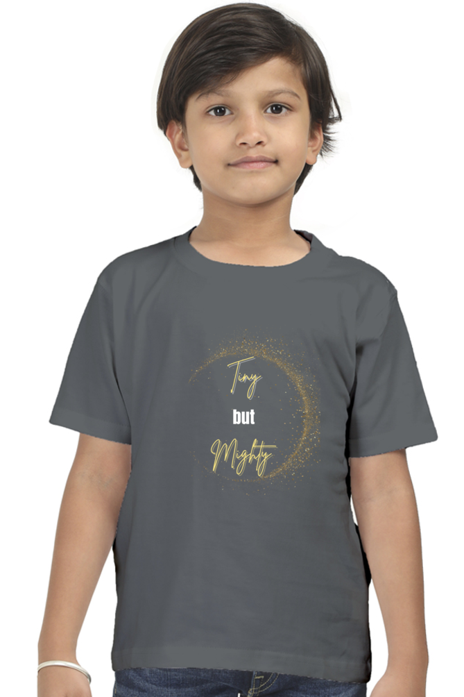 Boy’s Round Neck Graphic T-Shirt - Tiny but Mighty