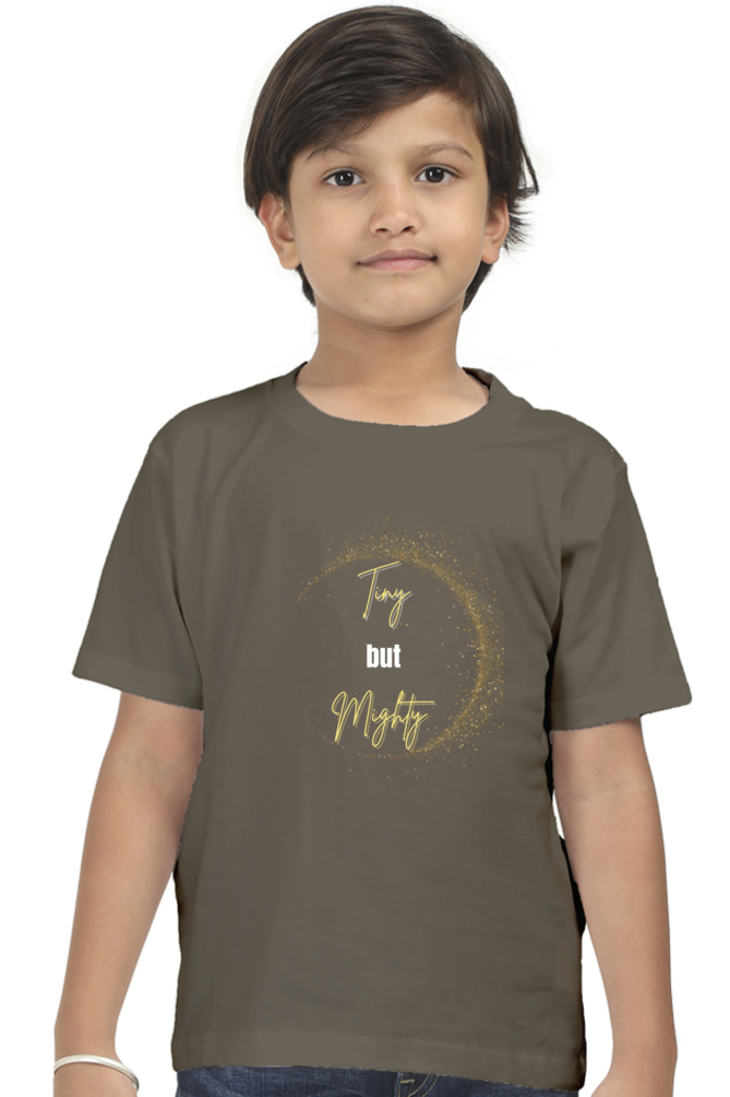 Boy’s Round Neck Graphic T-Shirt - Tiny but Mighty