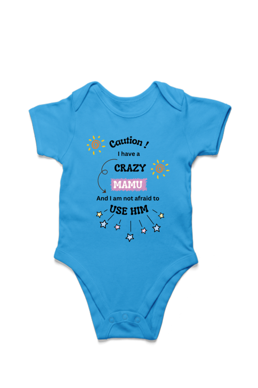 Cozy Little Snuggler Baby Romper - Caution, I have a crazy Mamu