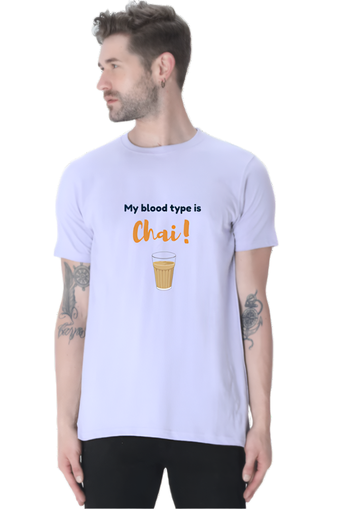 Men’s Round Neck Graphic T-Shirt – Chai Lovers - Chai is my blood type