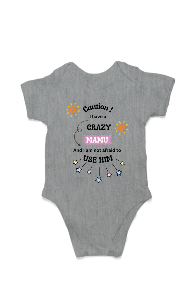 Cozy Little Snuggler Baby Romper - Caution, I have a crazy Mamu