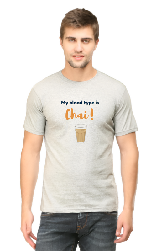 Men’s Round Neck Graphic T-Shirt – Chai Lovers - Chai is my blood type