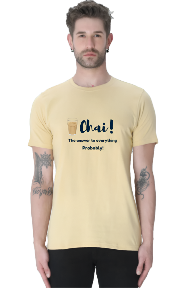 Men’s Round Neck Graphic T-Shirt – Chai Lovers - Chai The answer