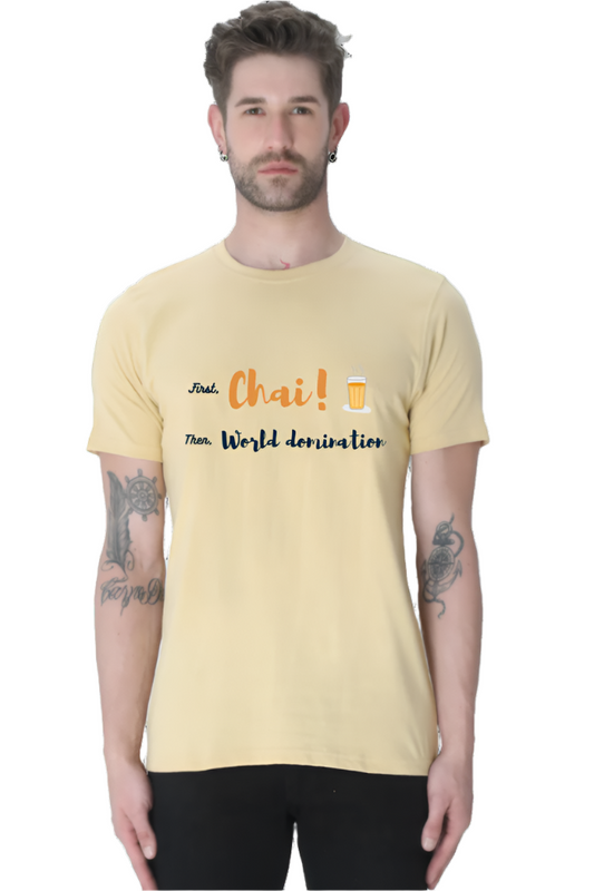 Men’s Round Neck Graphic T-Shirt – Chai Lovers - First Chai