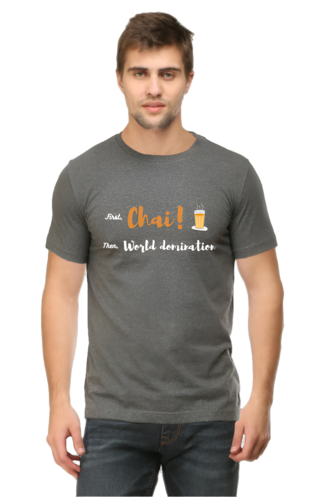 Men’s Round Neck Graphic T-Shirt – Chai Lovers - First Chai