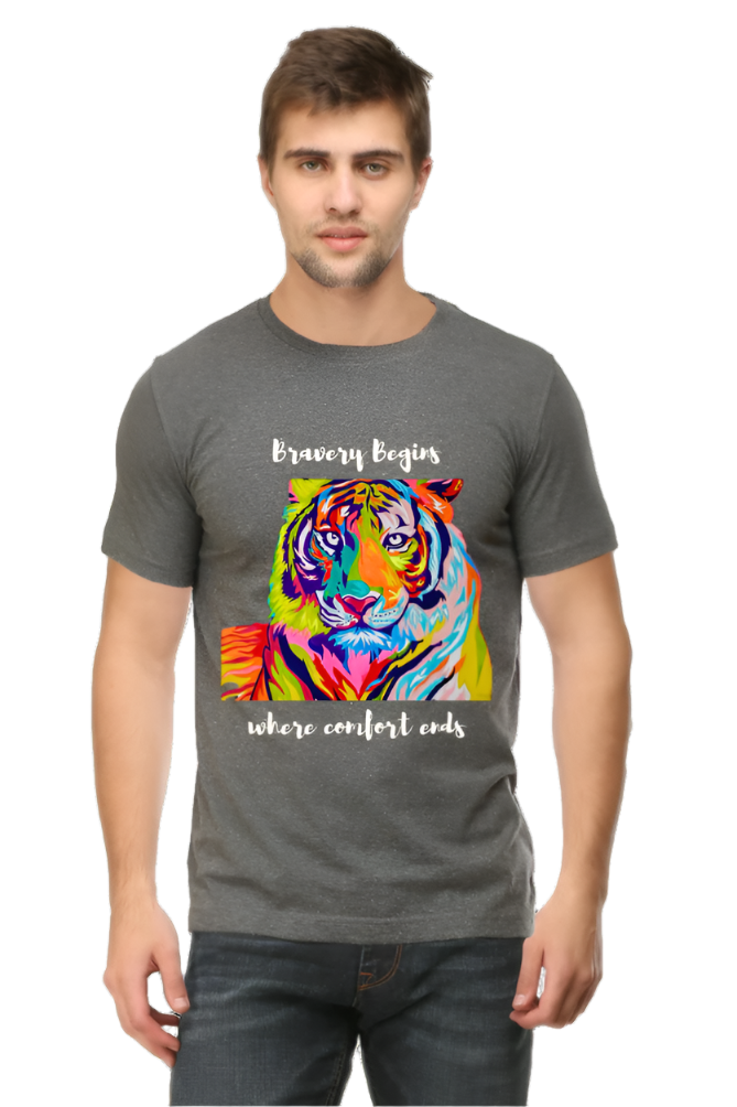 Men’s Round Neck Motivational T-Shirt – Wear Your Inspiration - Fearless