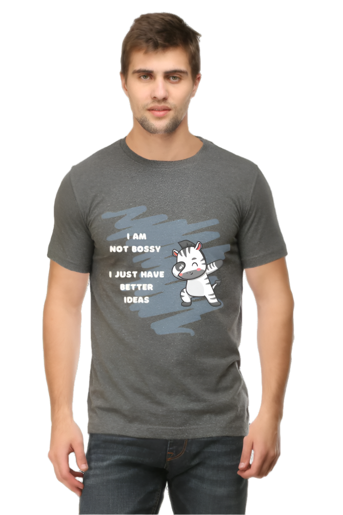 Men’s Round Neck Graphic T-Shirt – Casual Comfort with a Twist of Humor - I am not bossy