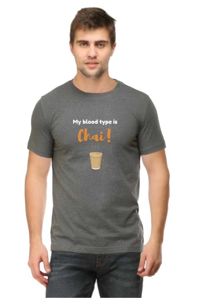 Men’s Round Neck Graphic T-Shirt – Chai Lovers - Chai is my blood type