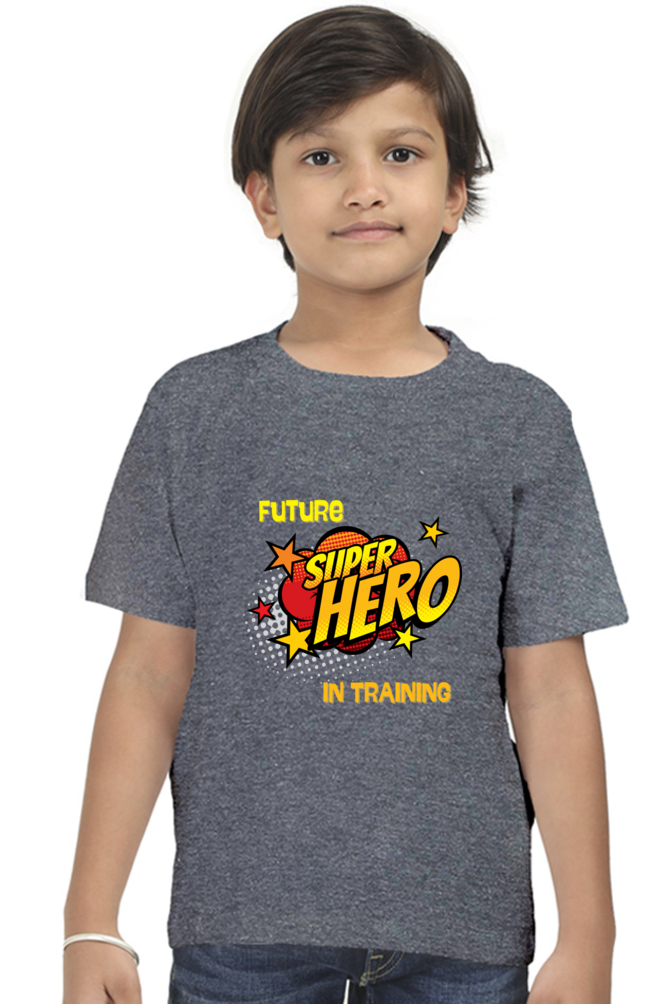 Boy’s Round Neck Graphic T-Shirt - Future Super hero