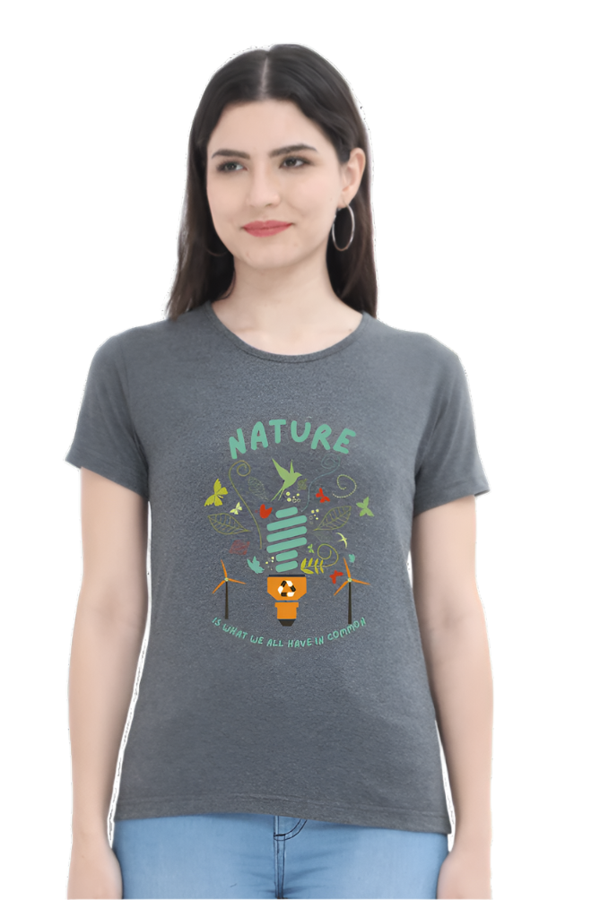 Women’s Round Neck Motivational T-Shirt – Empower Your Style - Nature