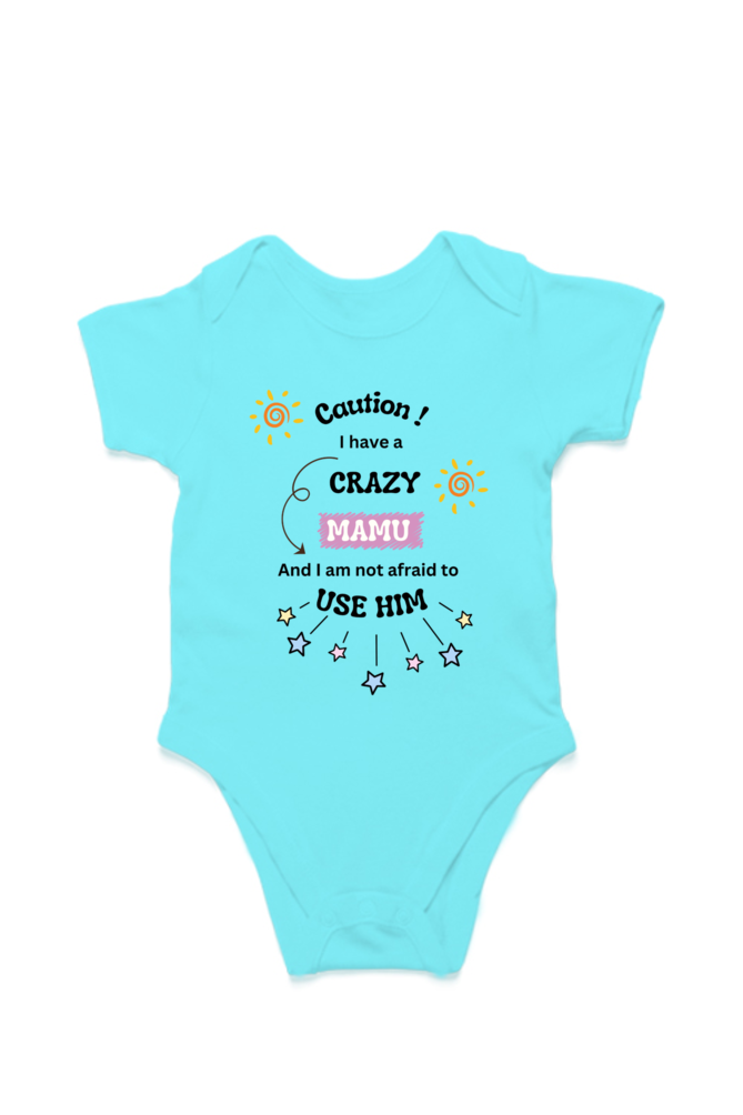 Cozy Little Snuggler Baby Romper - Caution, I have a crazy Mamu