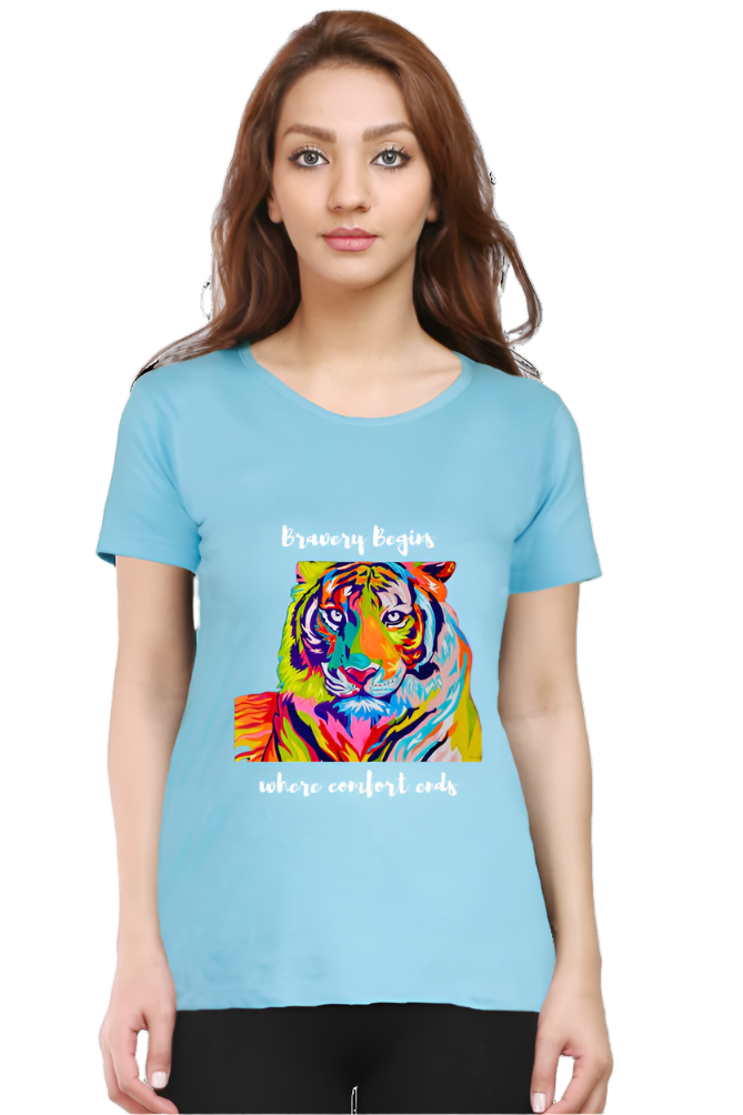 Women’s Round Neck Motivational T-Shirt – Empower Your Style - Fearless