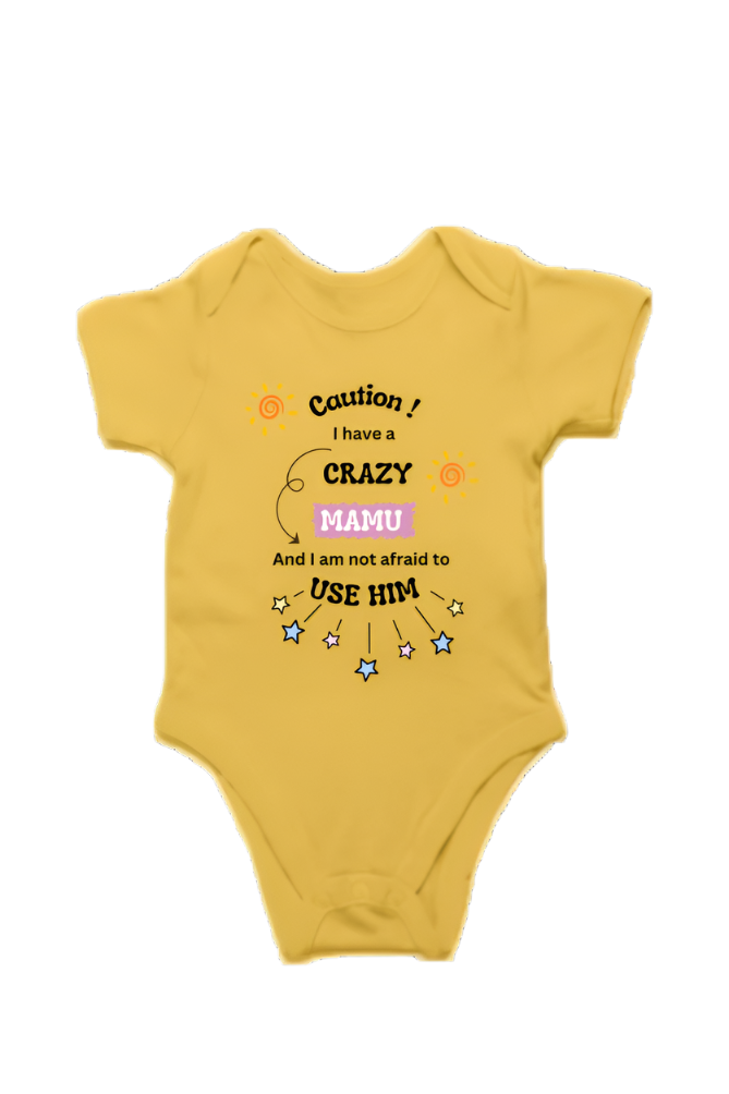 Cozy Little Snuggler Baby Romper - Caution, I have a crazy Mamu