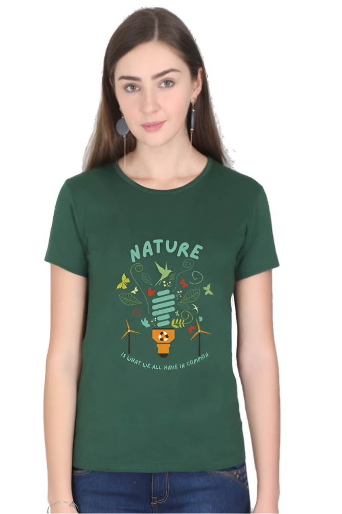 Women’s Round Neck Motivational T-Shirt – Empower Your Style - Nature