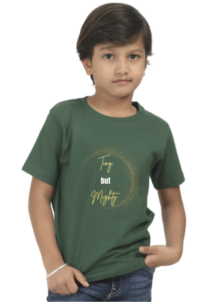 Boy’s Round Neck Graphic T-Shirt - Tiny but Mighty