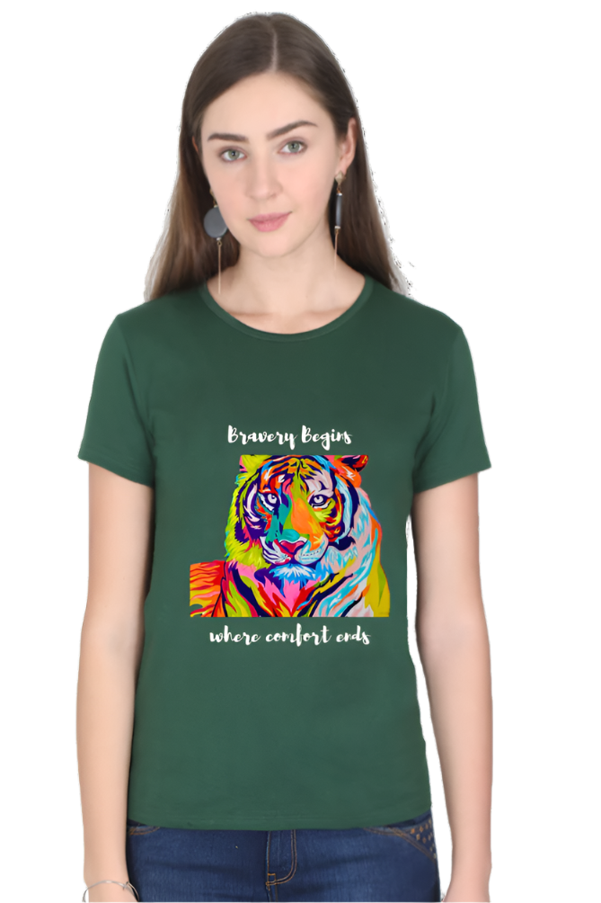 Women’s Round Neck Motivational T-Shirt – Empower Your Style - Fearless