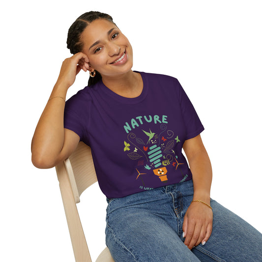 Nature-Inspired Unisex Softstyle T-Shirt, Eco-Friendly Tee, Nature Lover Gift, Casual Wear, Earth Day Celebrations, Outdoor Adventure