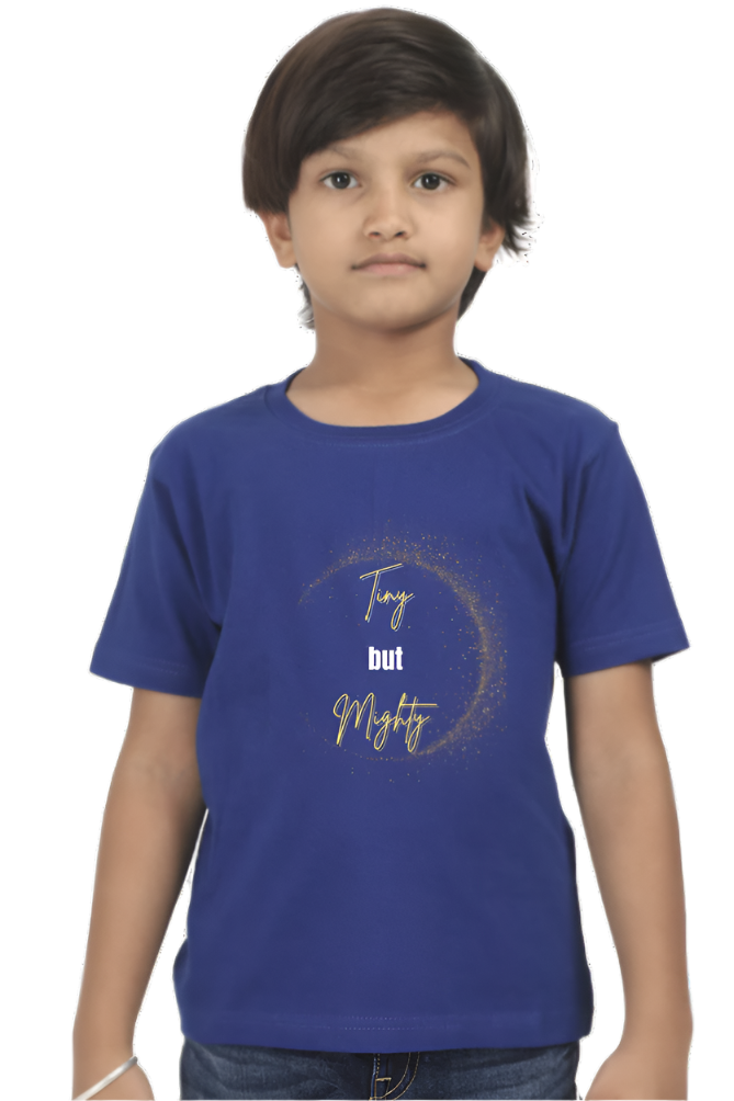 Boy’s Round Neck Graphic T-Shirt - Tiny but Mighty