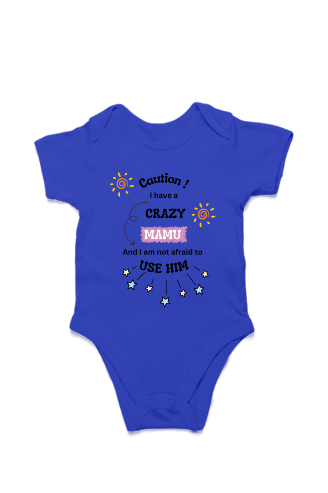 Cozy Little Snuggler Baby Romper - Caution, I have a crazy Mamu