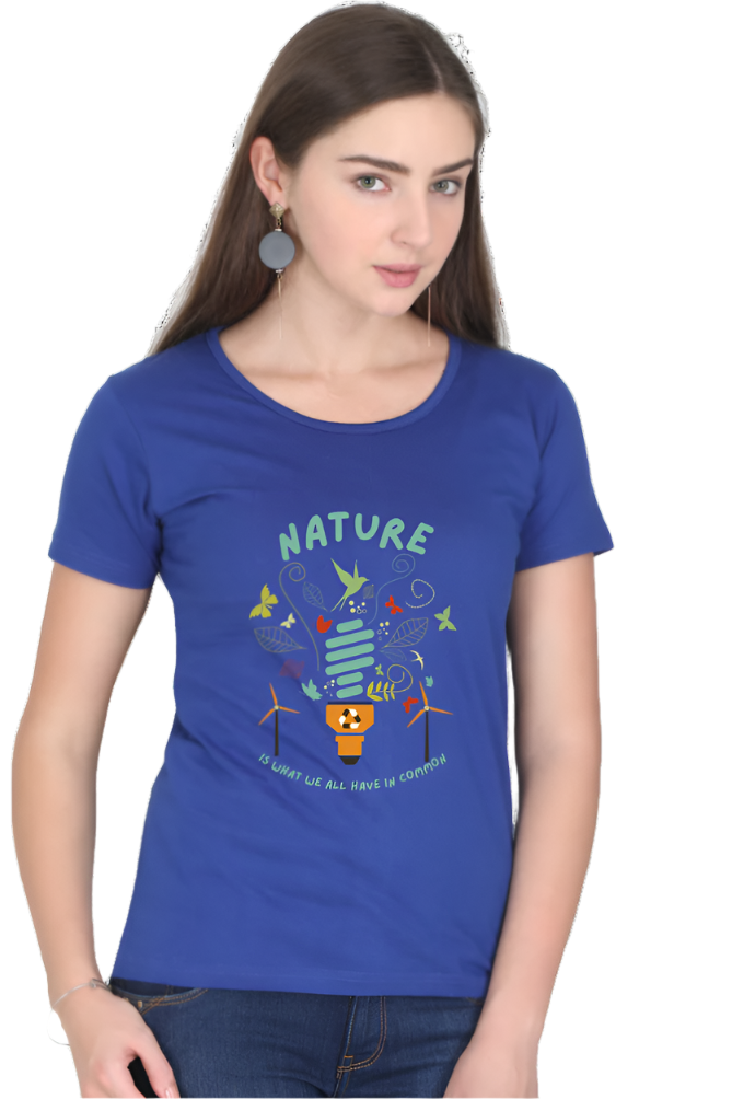 Women’s Round Neck Motivational T-Shirt – Empower Your Style - Nature