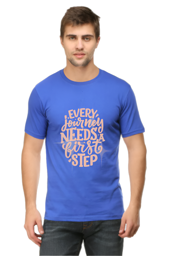 Men’s Round Neck Motivational T-Shirt – Wear Your Inspiration - First Step